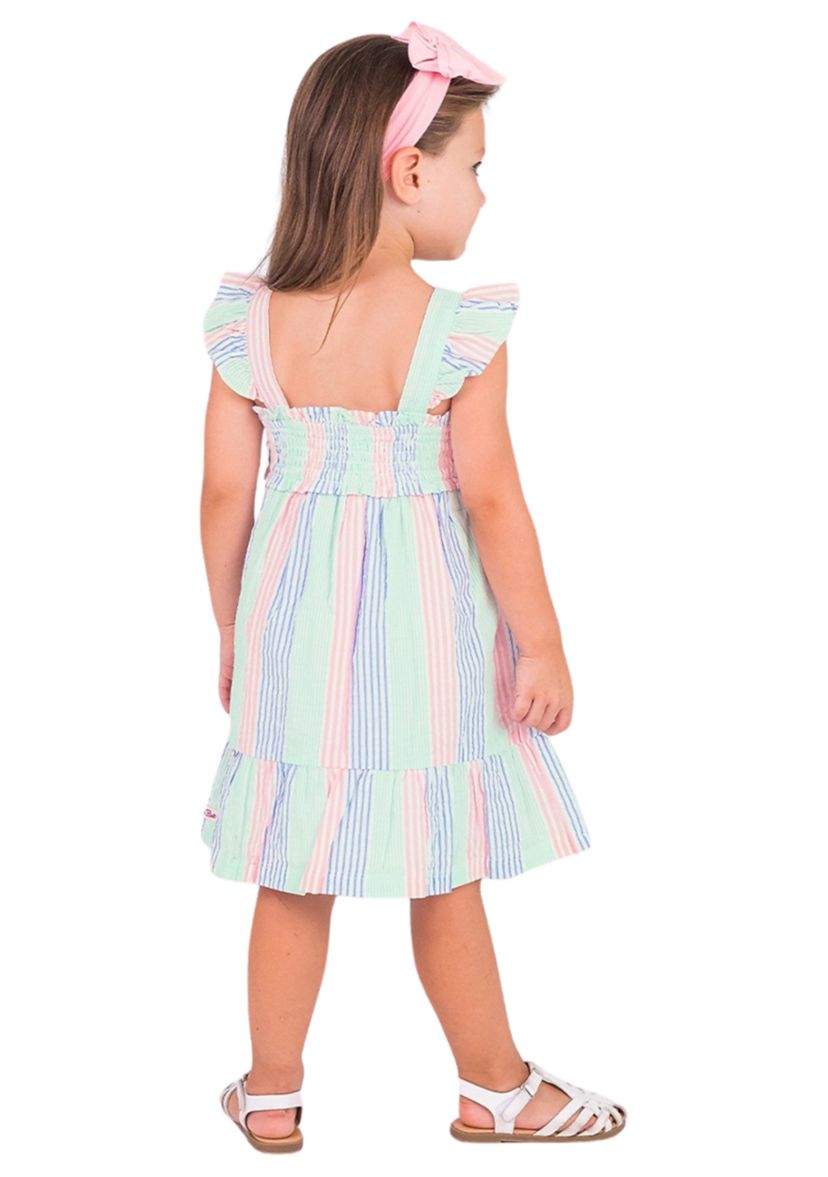 Toddler Girls Multicolor Seersucker Smocked Dress