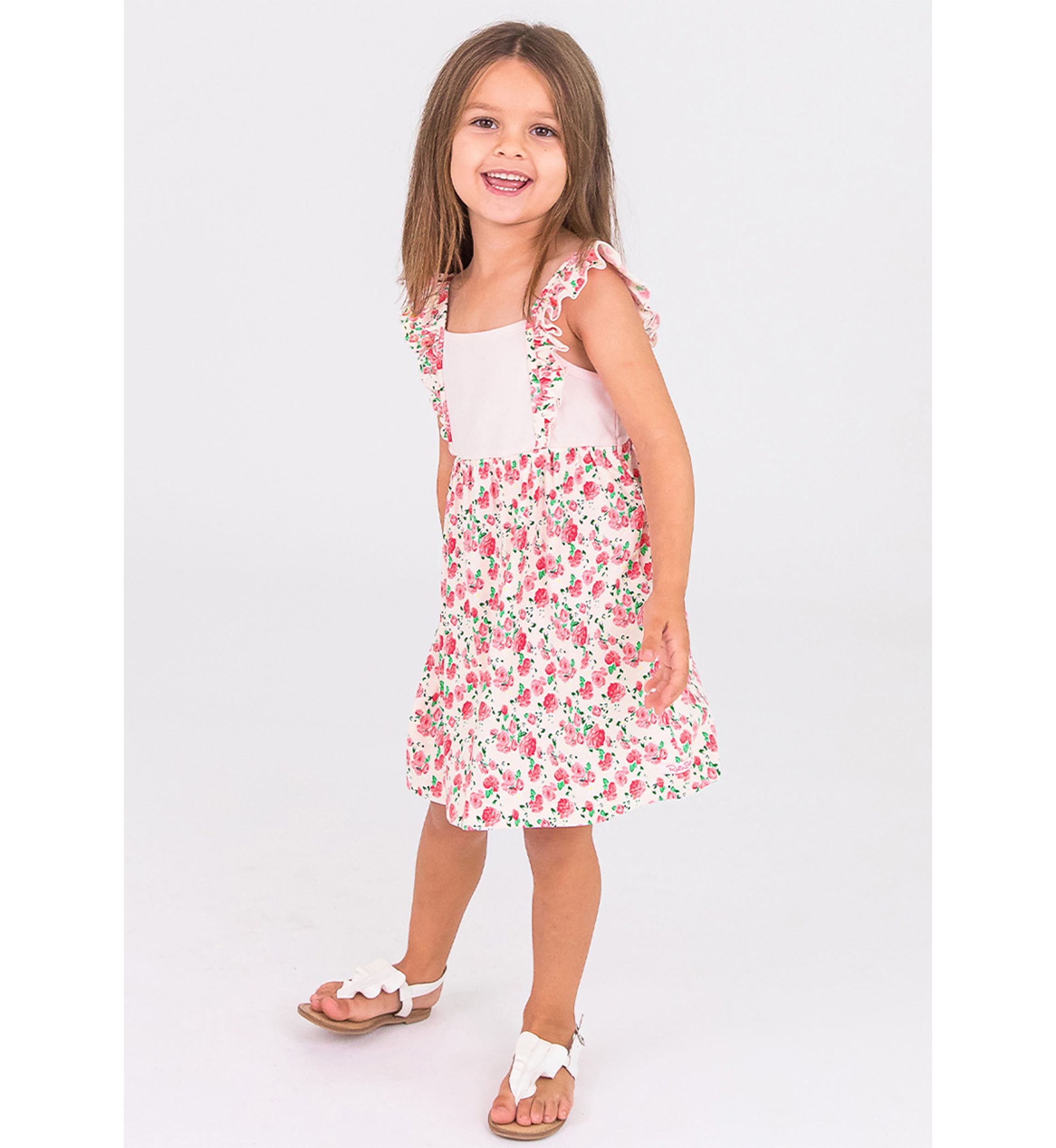 Toddler Girls English Roses Ruffle Dress