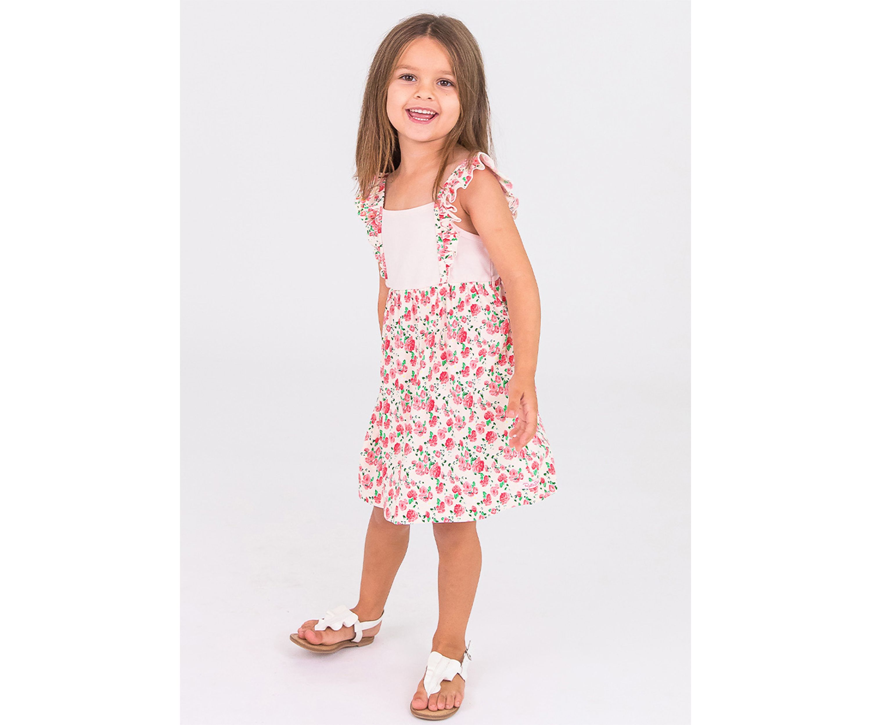 Toddler Girls English Roses Ruffle Dress