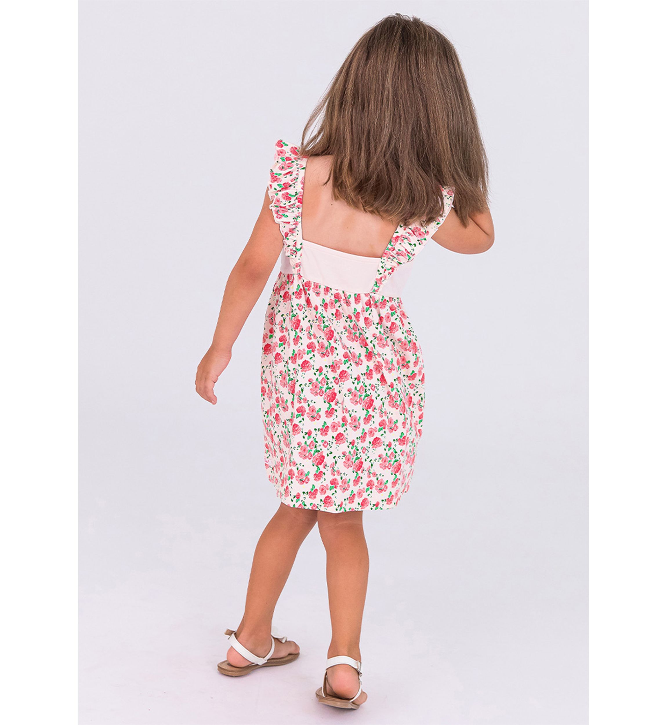 Toddler Girls English Roses Ruffle Dress