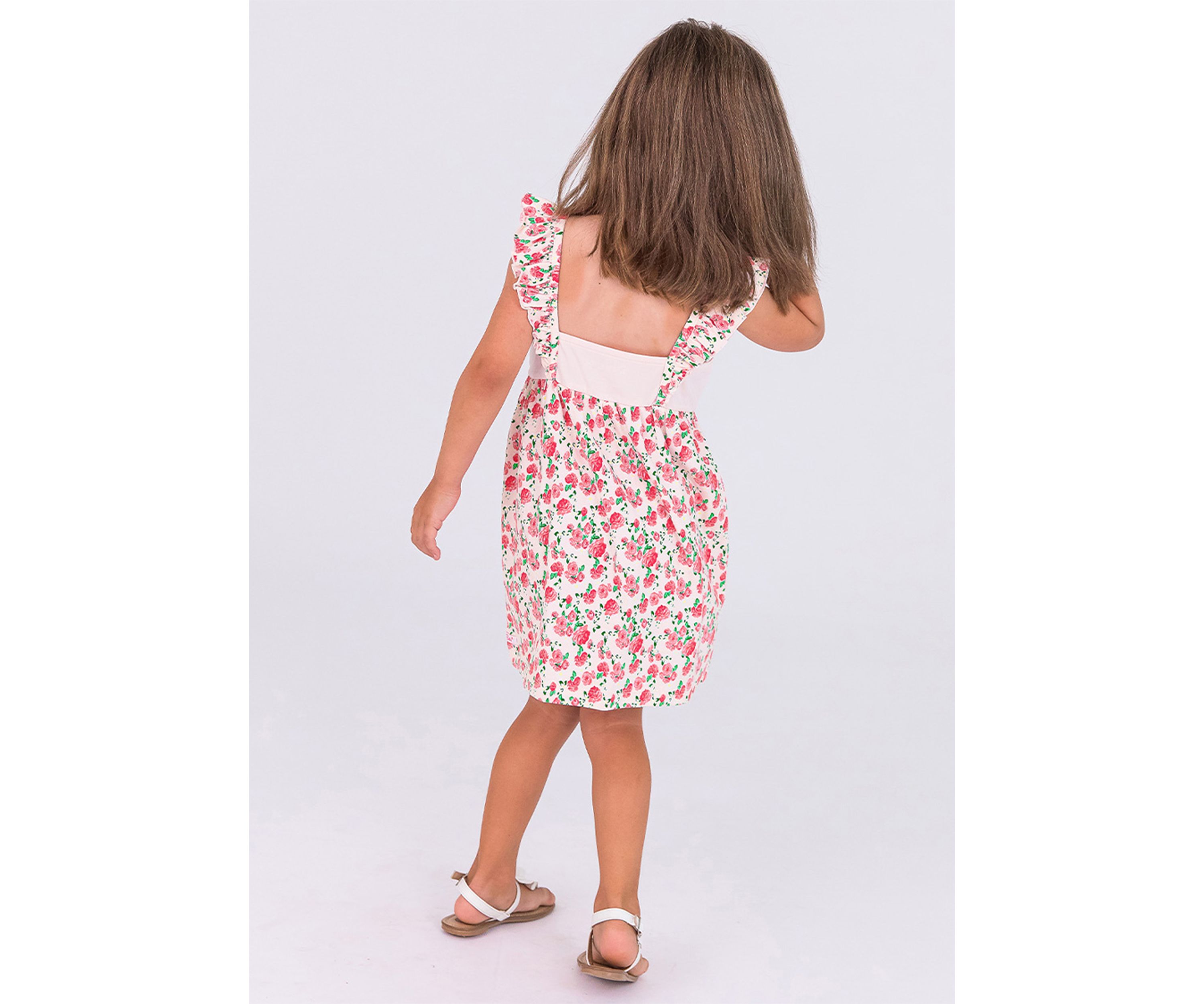 Toddler Girls English Roses Ruffle Dress