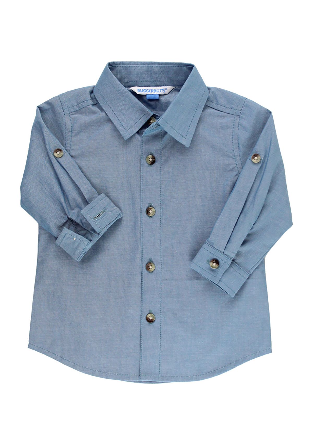 Baby Boys Chambray 3/4 Sleeve Button Down Shirt