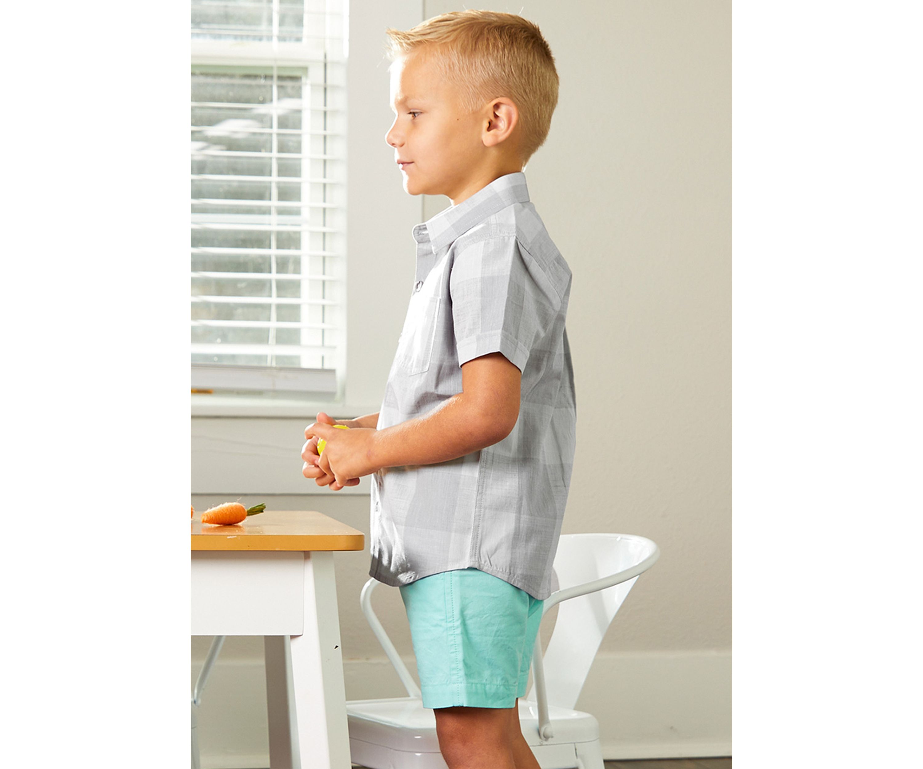 Toddler Boys Plaid Short Sleeve Button Down Shirt