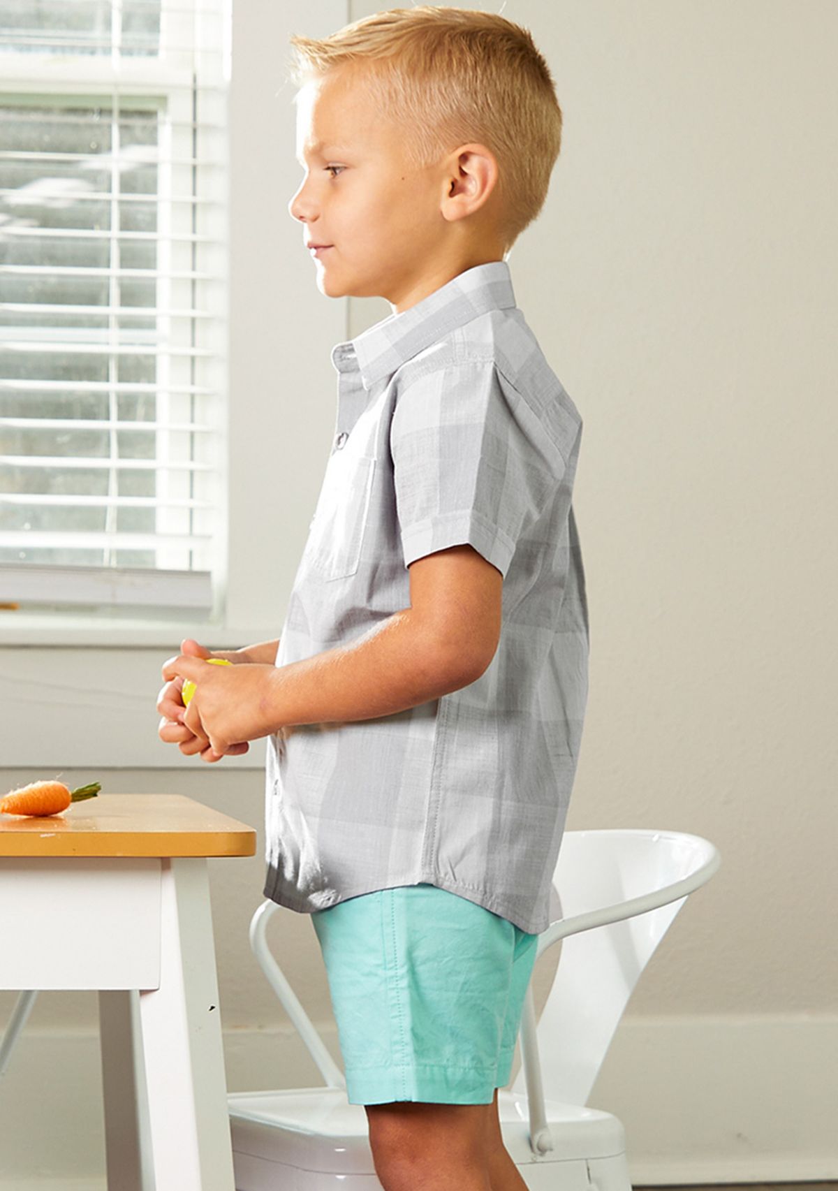 Baby Boys Plaid Short Sleeve Button Down Shirt