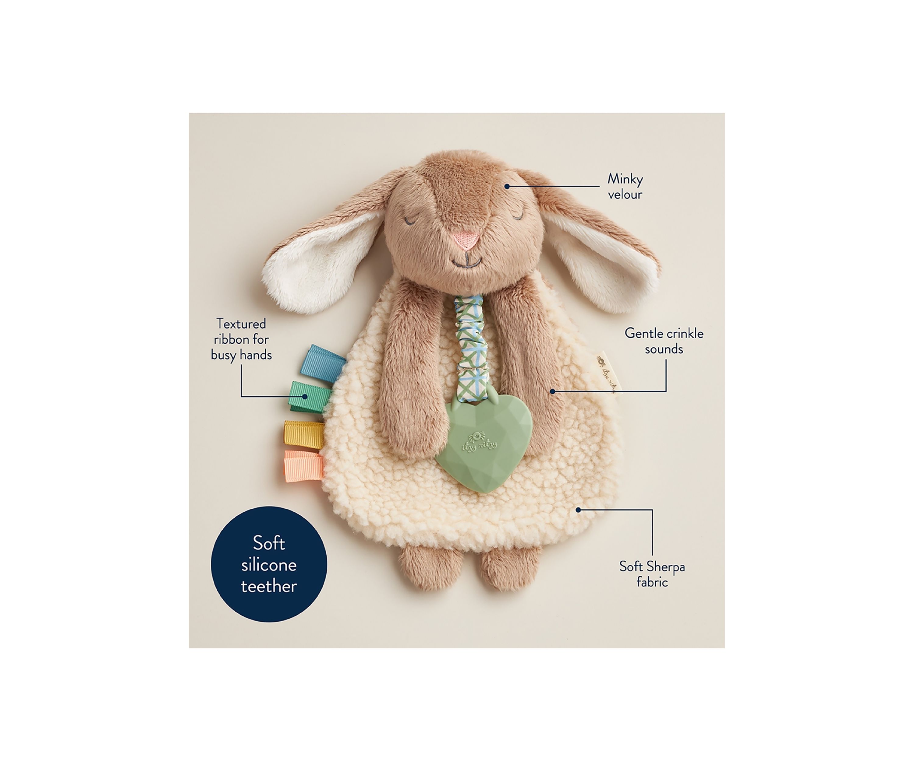 Lovey Taupe Bunny Plush Toy