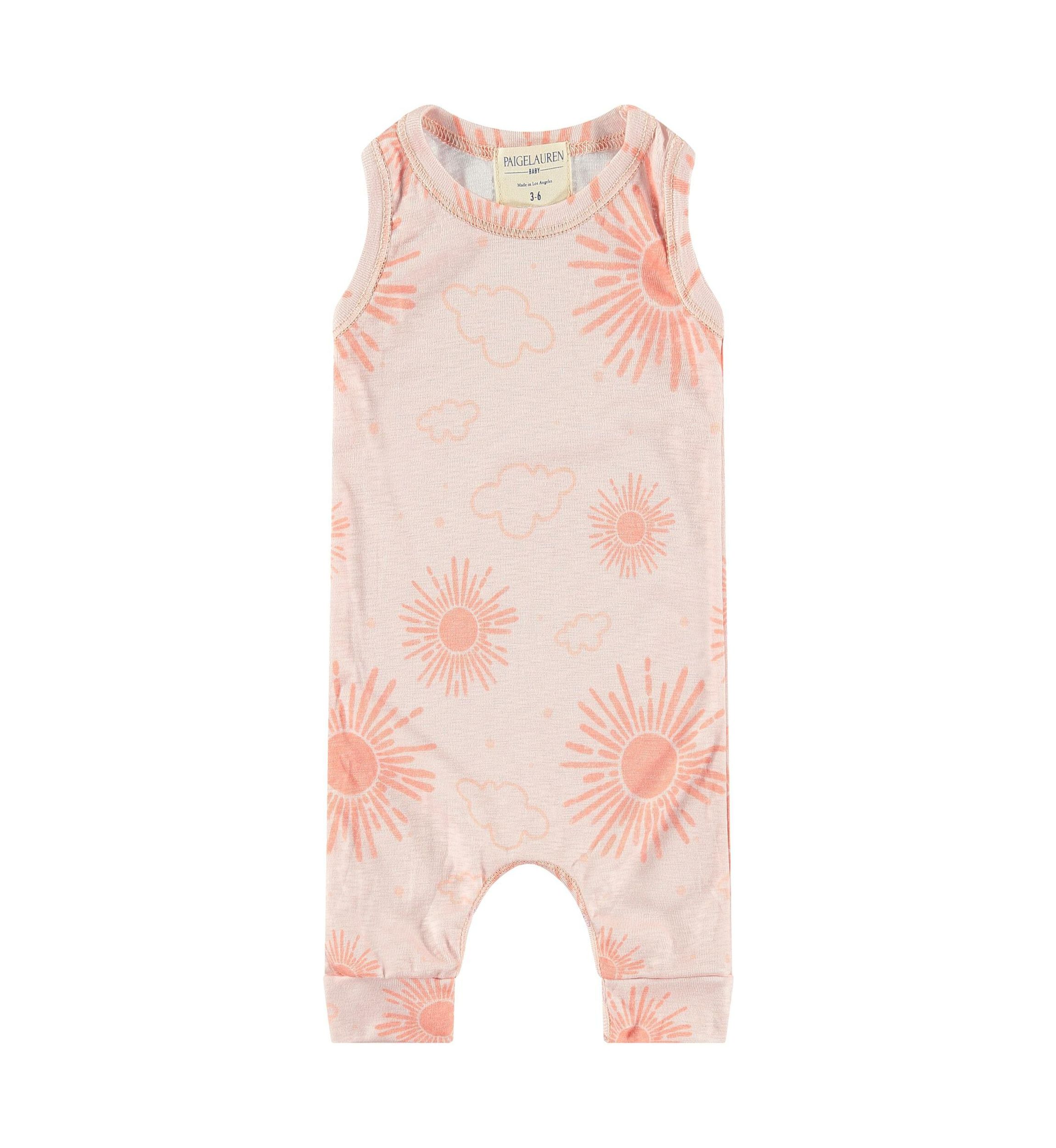 Baby Boys Sun Print Henley Romper 