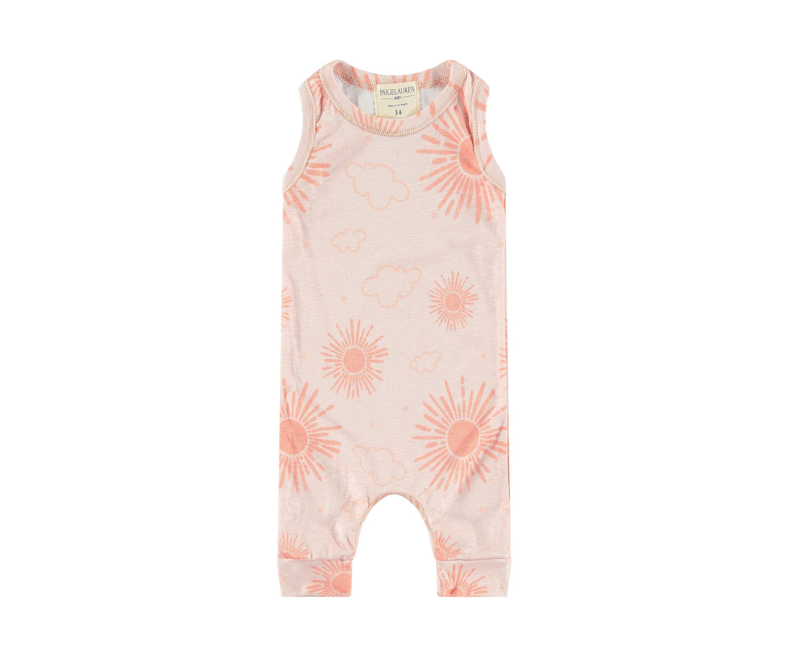 Baby Boys Sun Print Henley Romper 