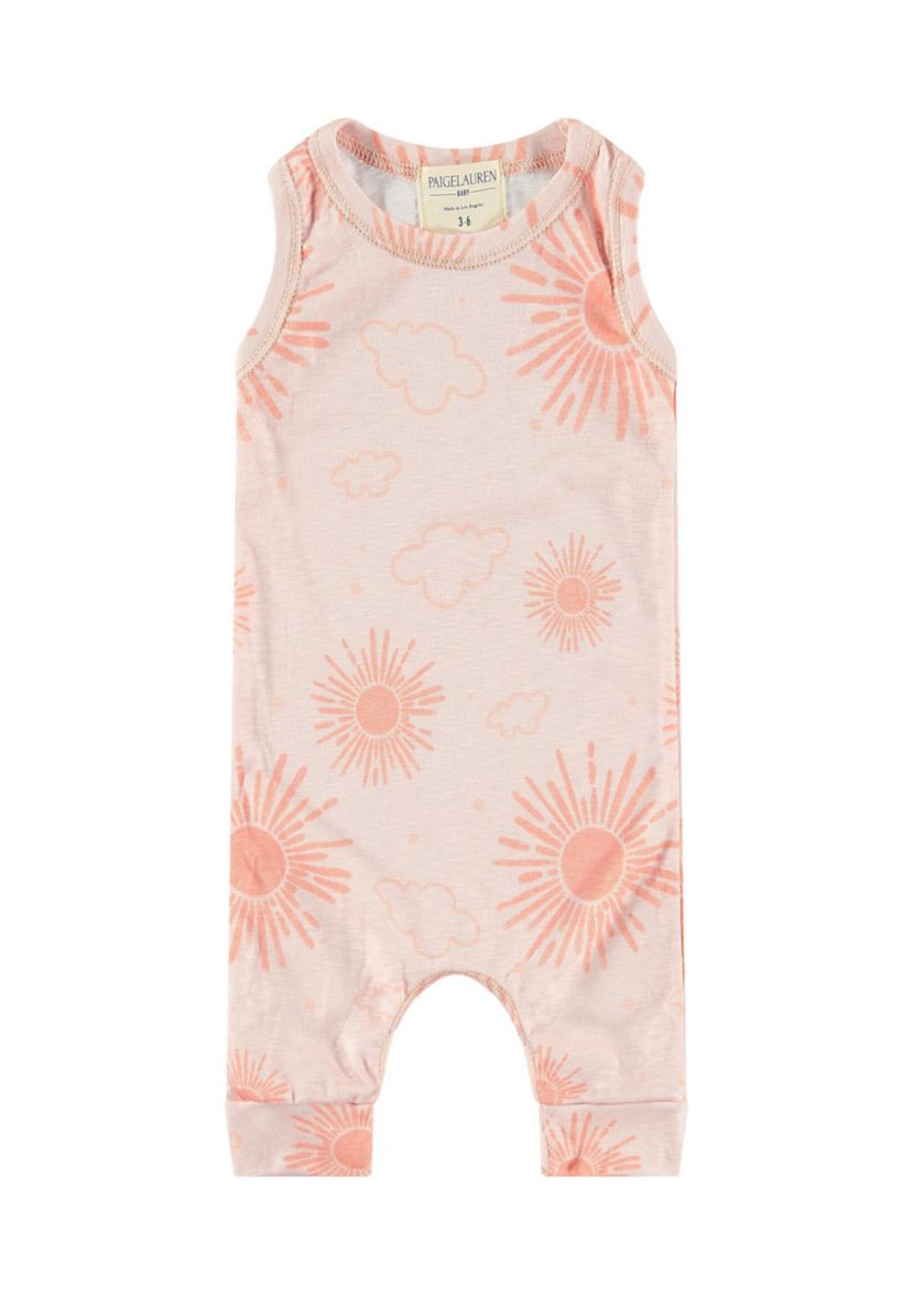 Baby Boys Sun Print Henley Romper 