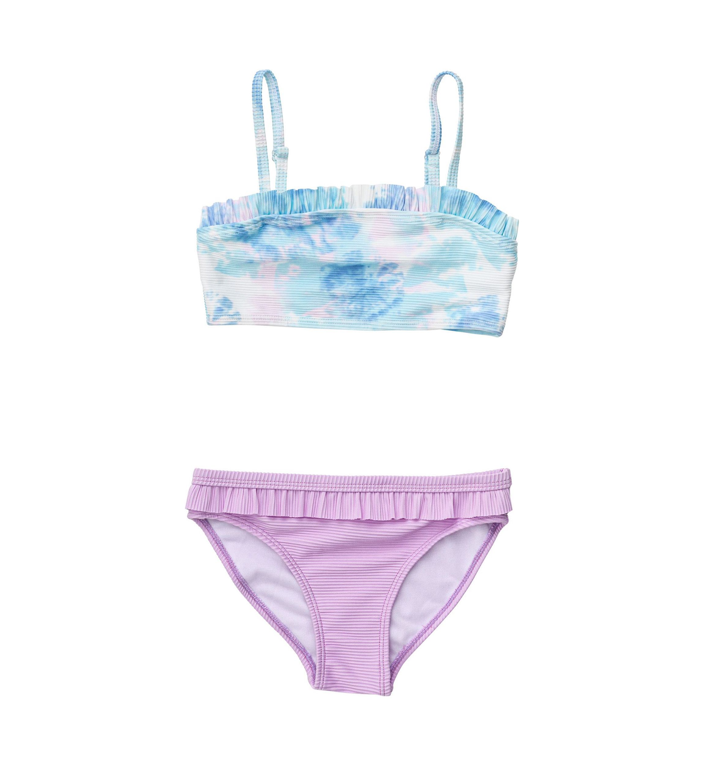 Girls Toddler Sky Dye Frilled Bandeau Bikini