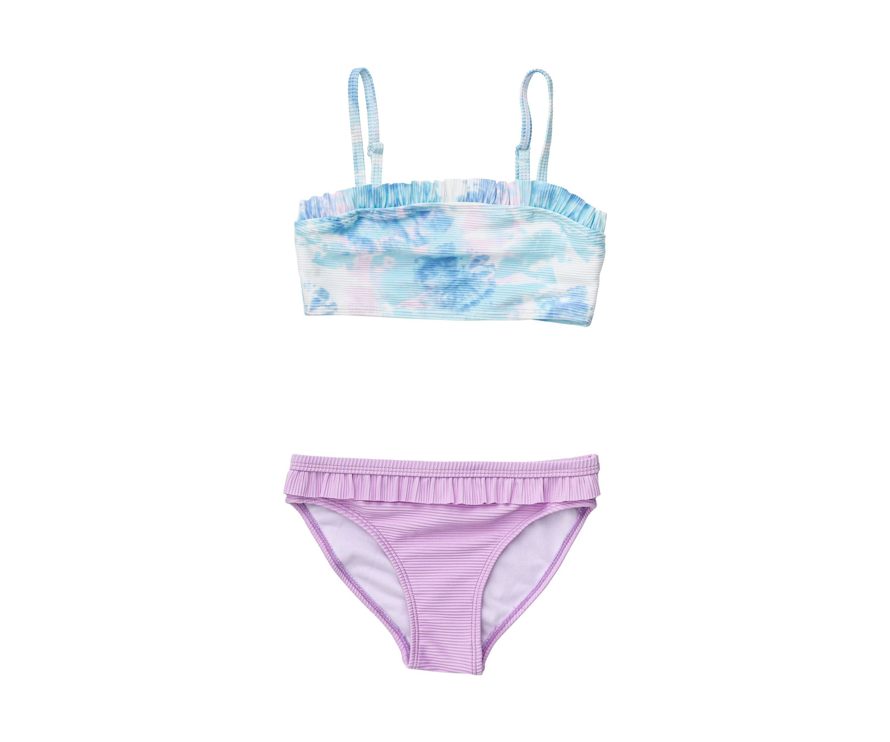 Girls Toddler Sky Dye Frilled Bandeau Bikini