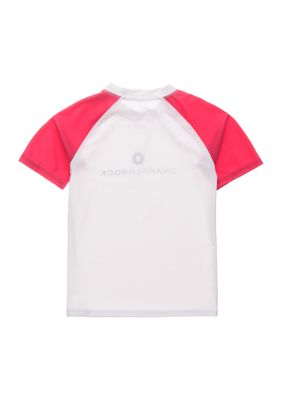 Boys Toddler White Red Sleeve Short Rash Top