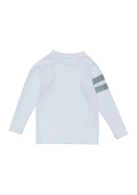 Boys Toddler White Arm Band Long Sleeve Rash Top