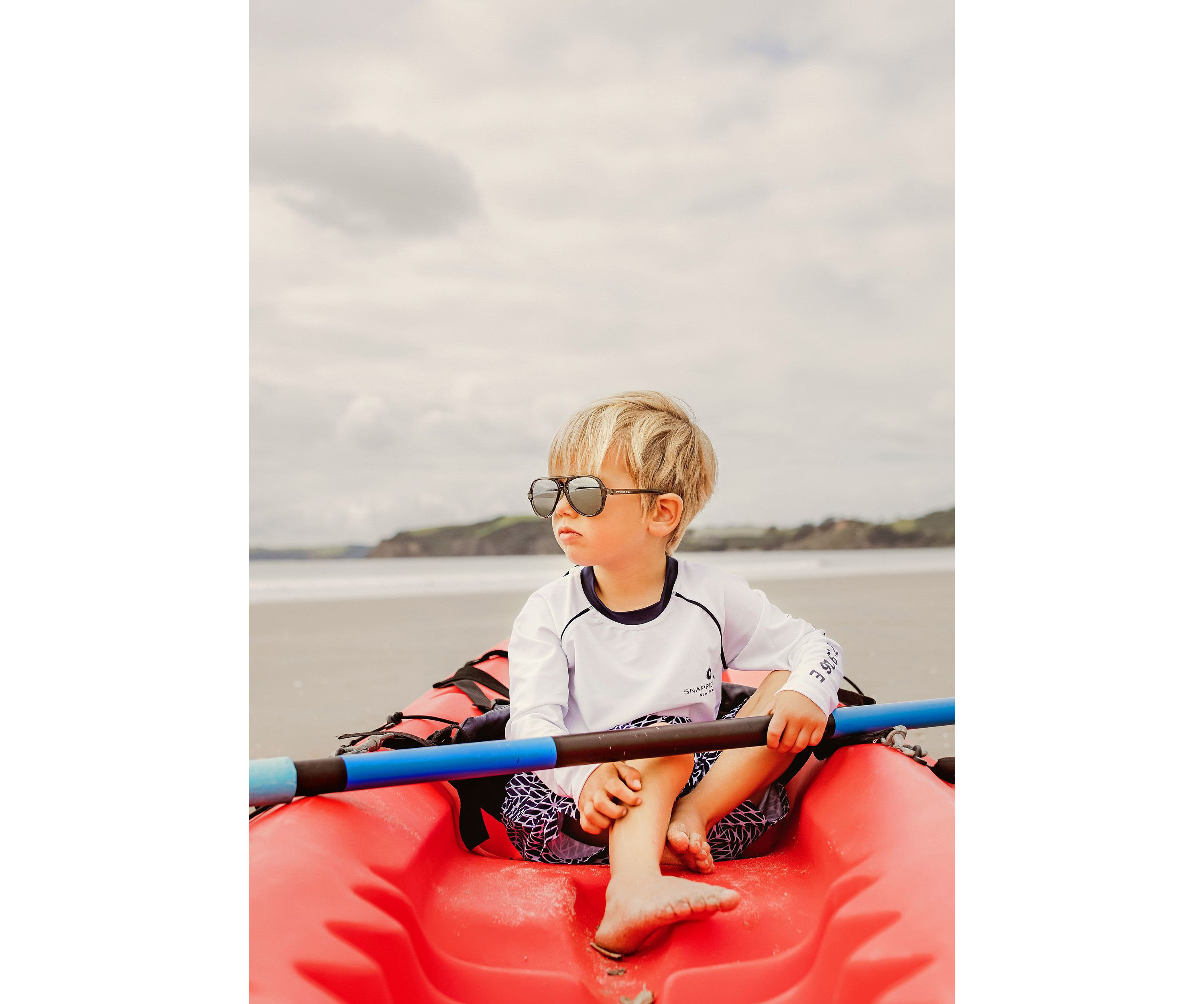Boys Toddler Compass White Long Sleeve Rash Top