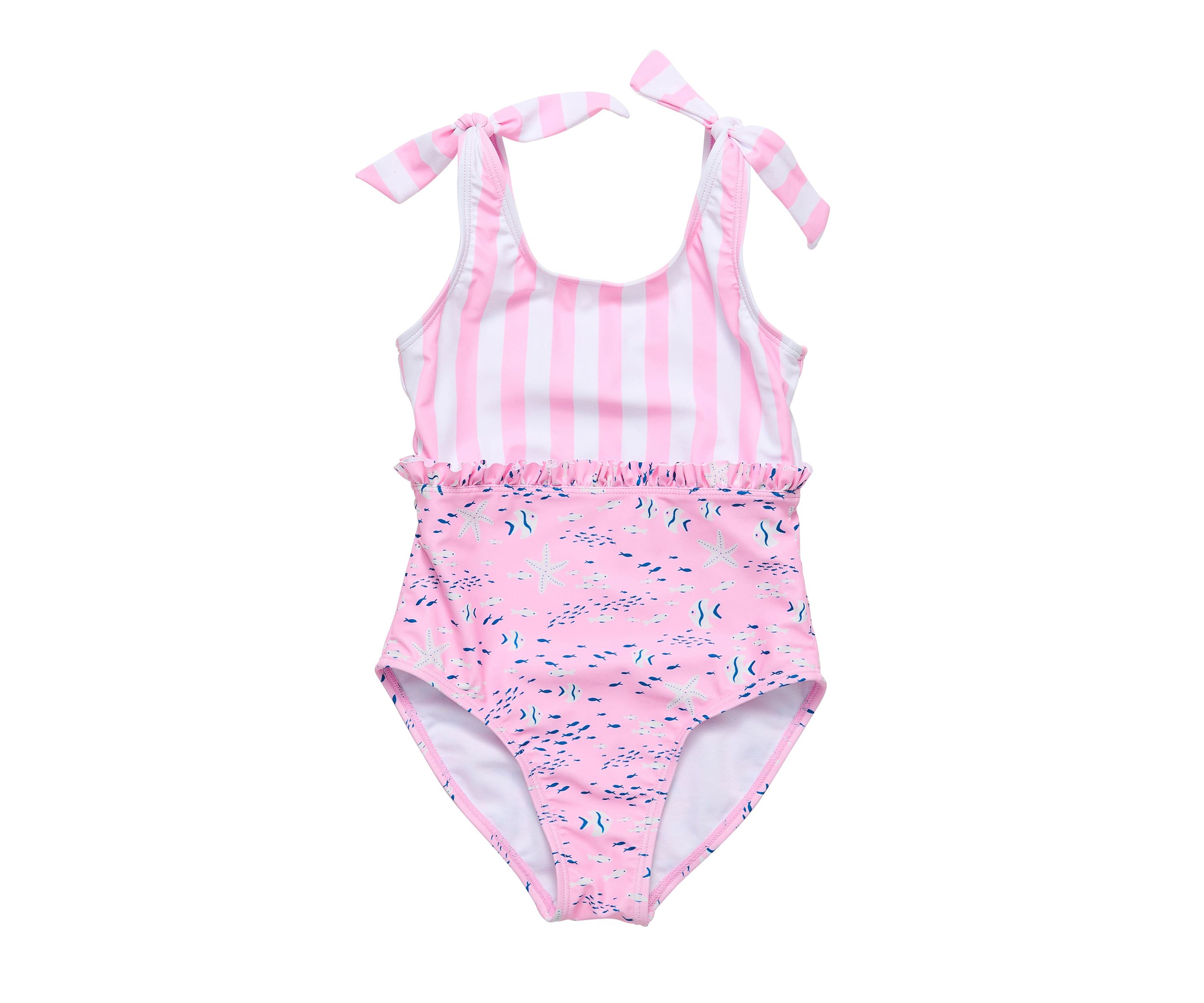 Pink Sea Shoulder Tie Swimsuit
