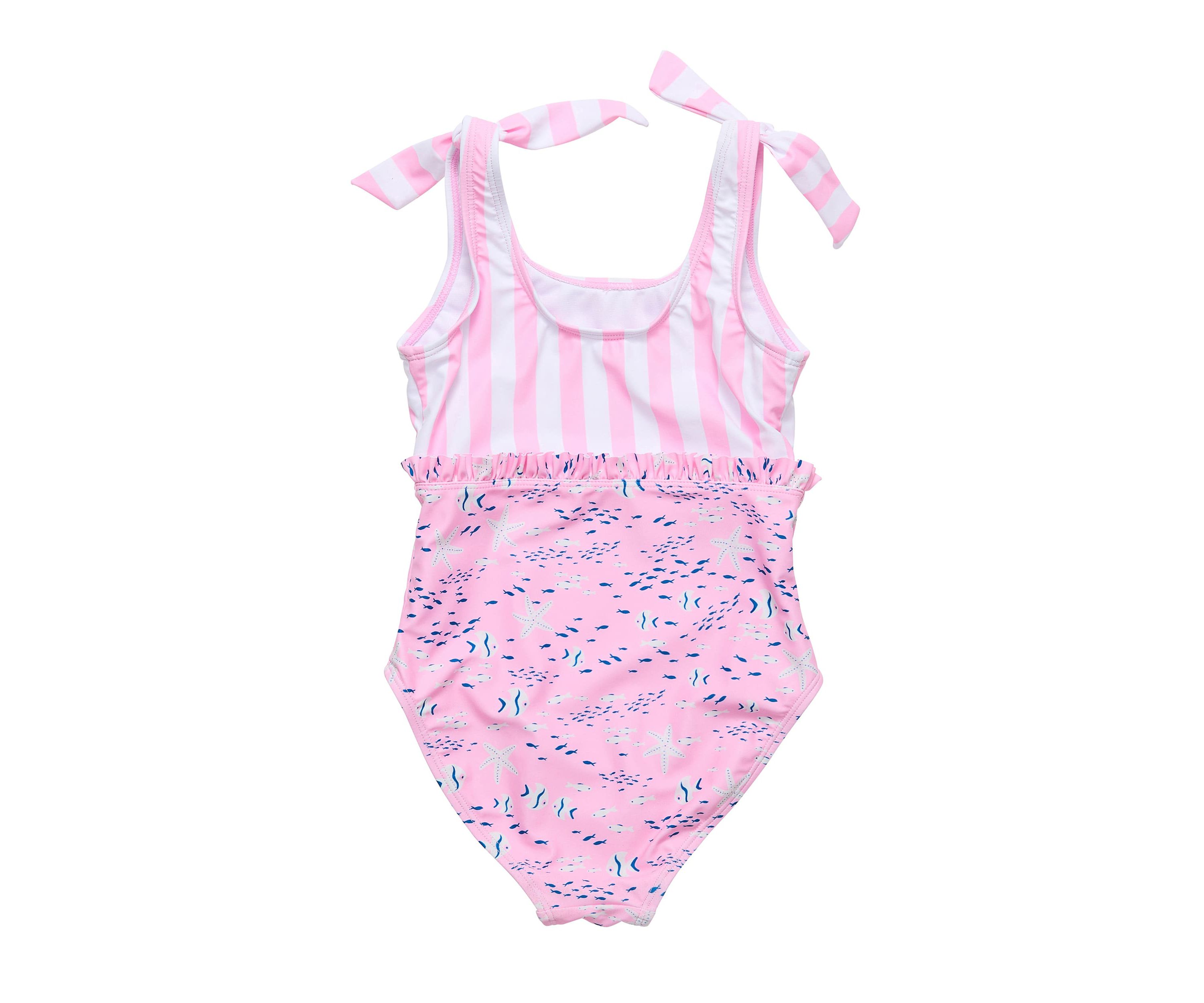 Pink Sea Shoulder Tie Swimsuit