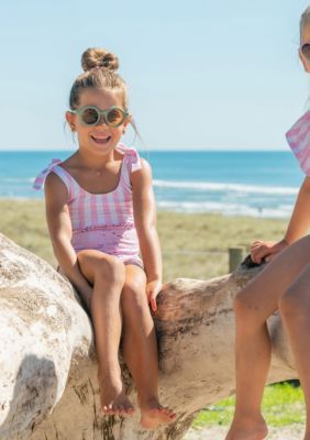 Pink Sea Shoulder Tie Swimsuit