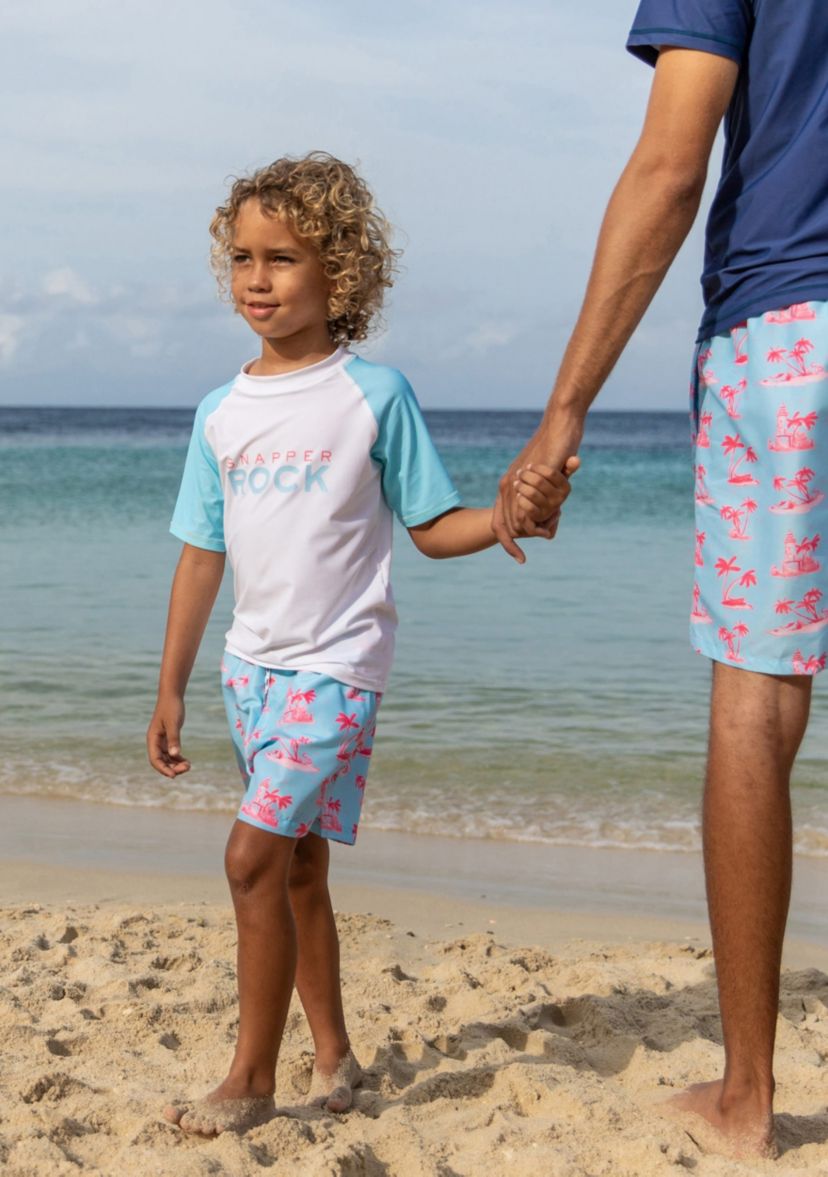 Lt Blue Sleeve Sustainable SS Rash Top