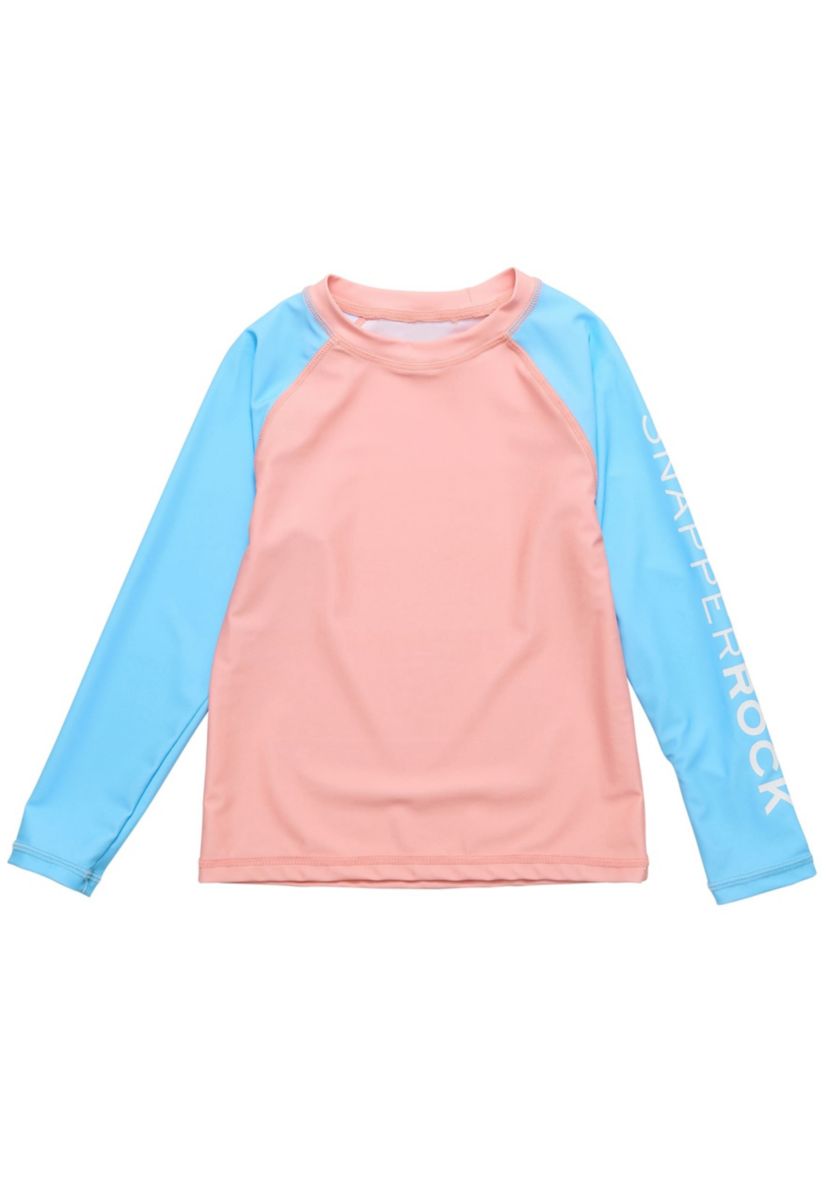 Peach Colorblock LS Rash Top
