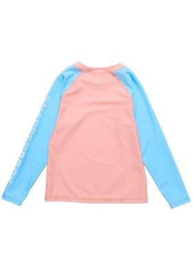 Peach Colorblock LS Rash Top