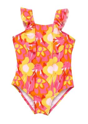 Pop of Sunshine Ruffle Shoulder Swimsuit