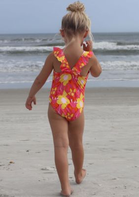 Pop of Sunshine Ruffle Shoulder Swimsuit