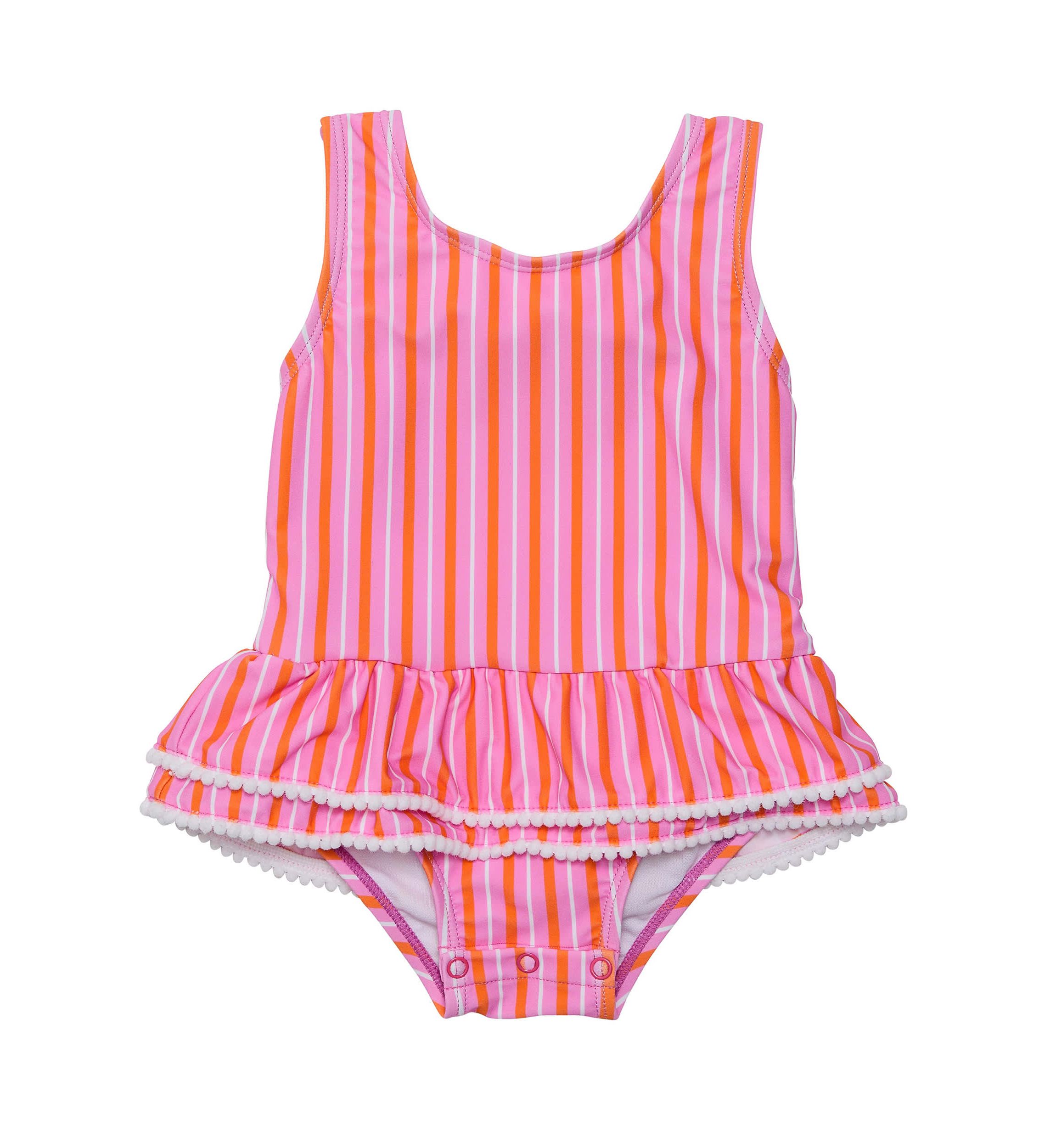 Stripy Sunset Sustainable Skirt Swimsuit