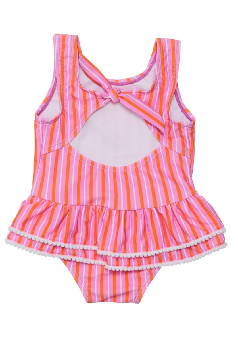 Stripy Sunset Sustainable Skirt Swimsuit