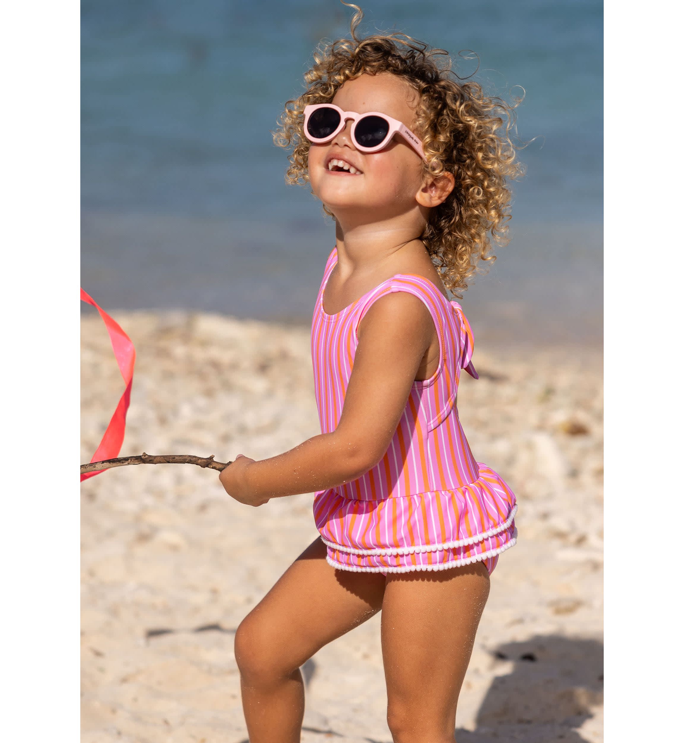 Stripy Sunset Sustainable Skirt Swimsuit