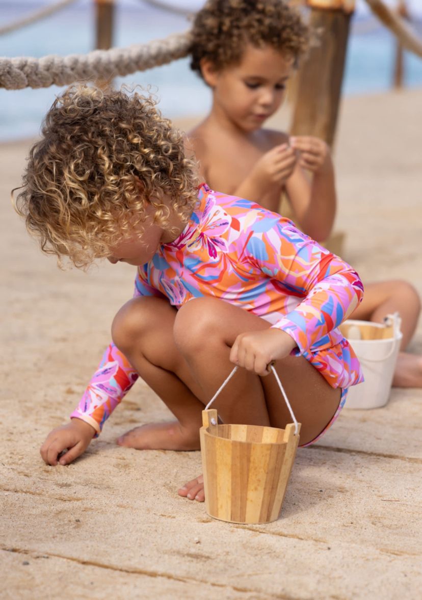 Blooming Sunset Sustainable LS Skirt Surf Suit