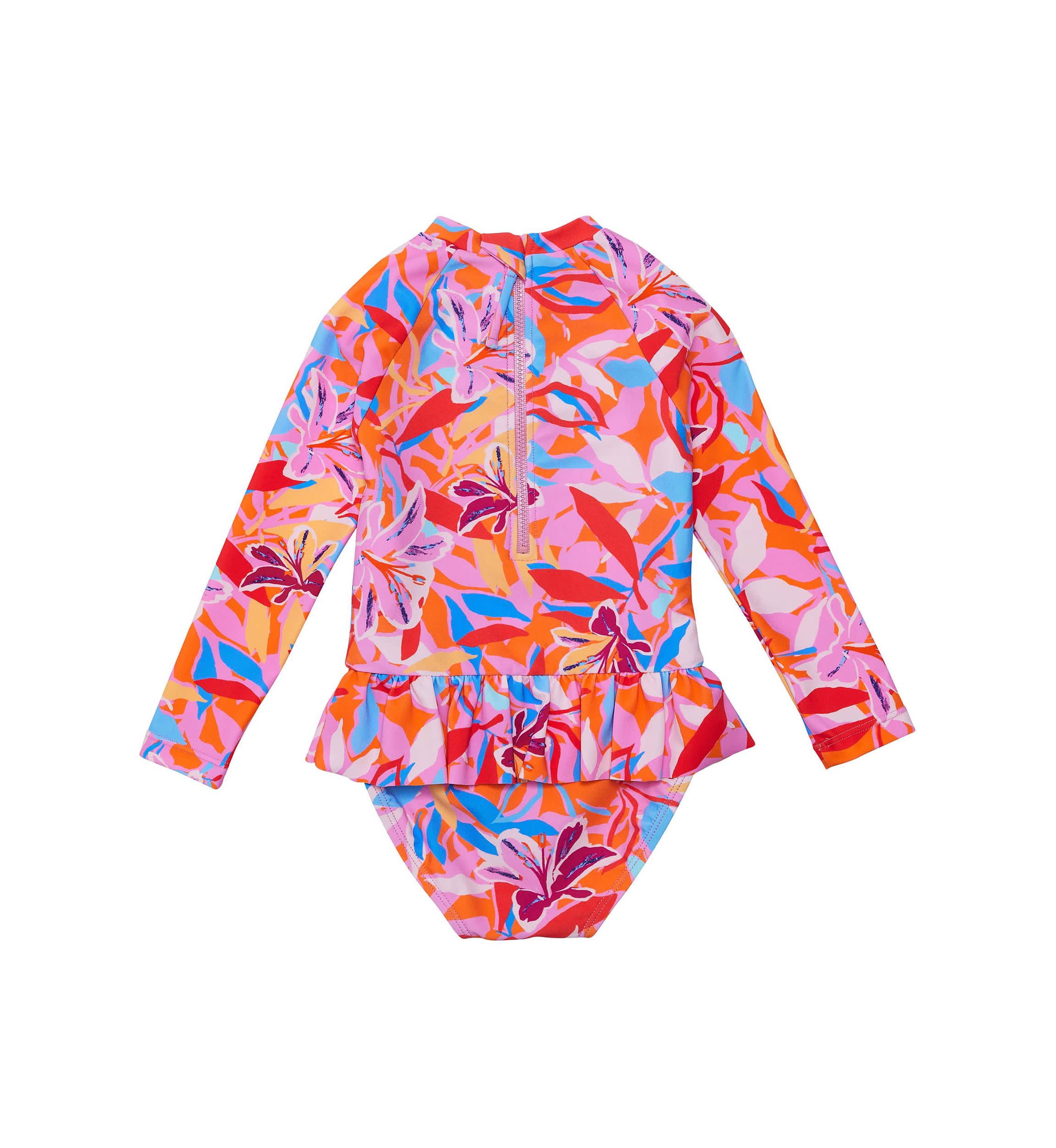 Blooming Sunset Sustainable LS Skirt Surf Suit