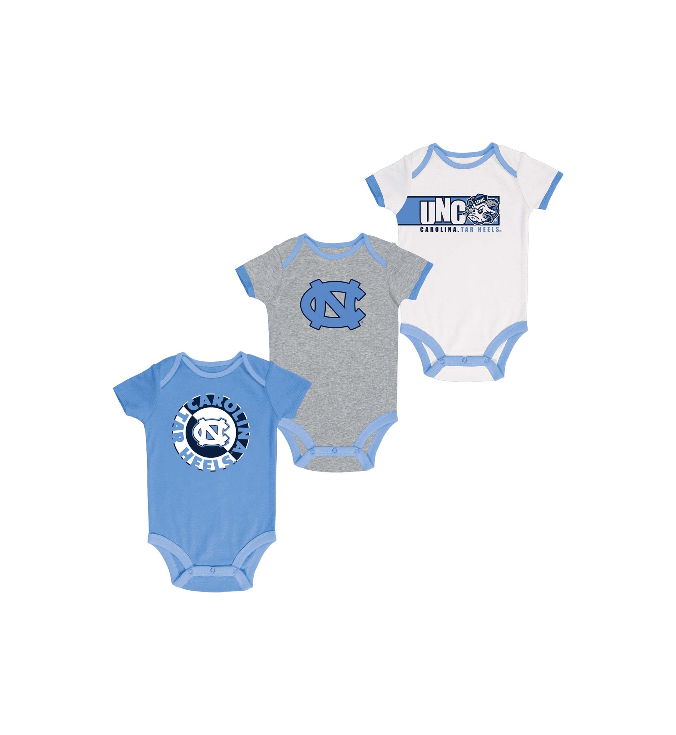 NCAA North Carolina Tar Heels 3-Pack of Bodysuits