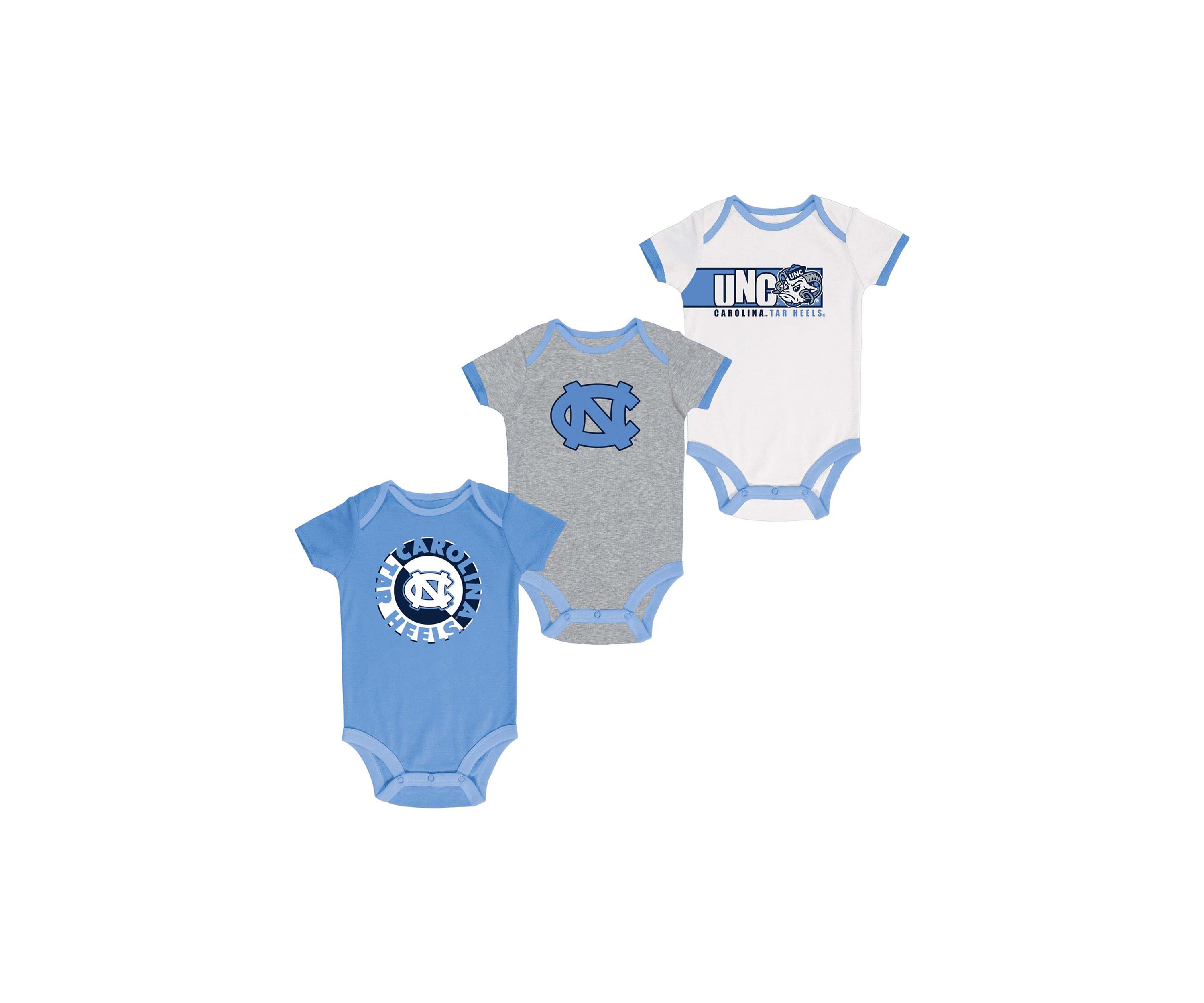NCAA North Carolina Tar Heels 3-Pack of Bodysuits