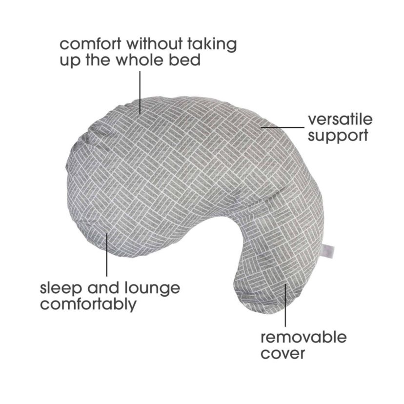 Boppy Cuddle Pillow w/ Removable Pillow Cover Gray Basket Weave