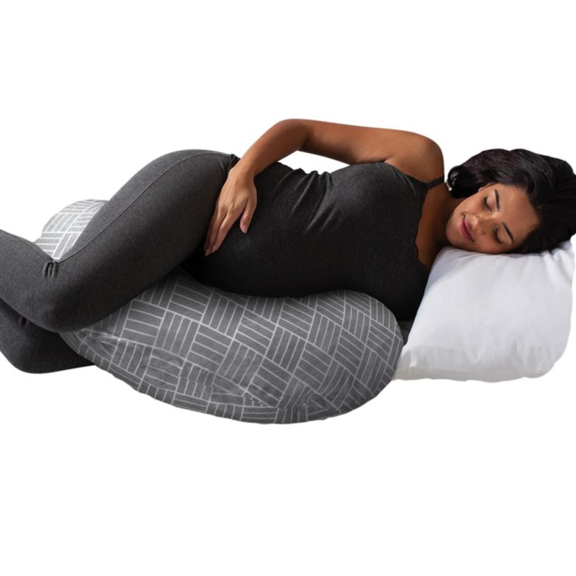 Boppy Cuddle Pillow w/ Removable Pillow Cover Gray Basket Weave