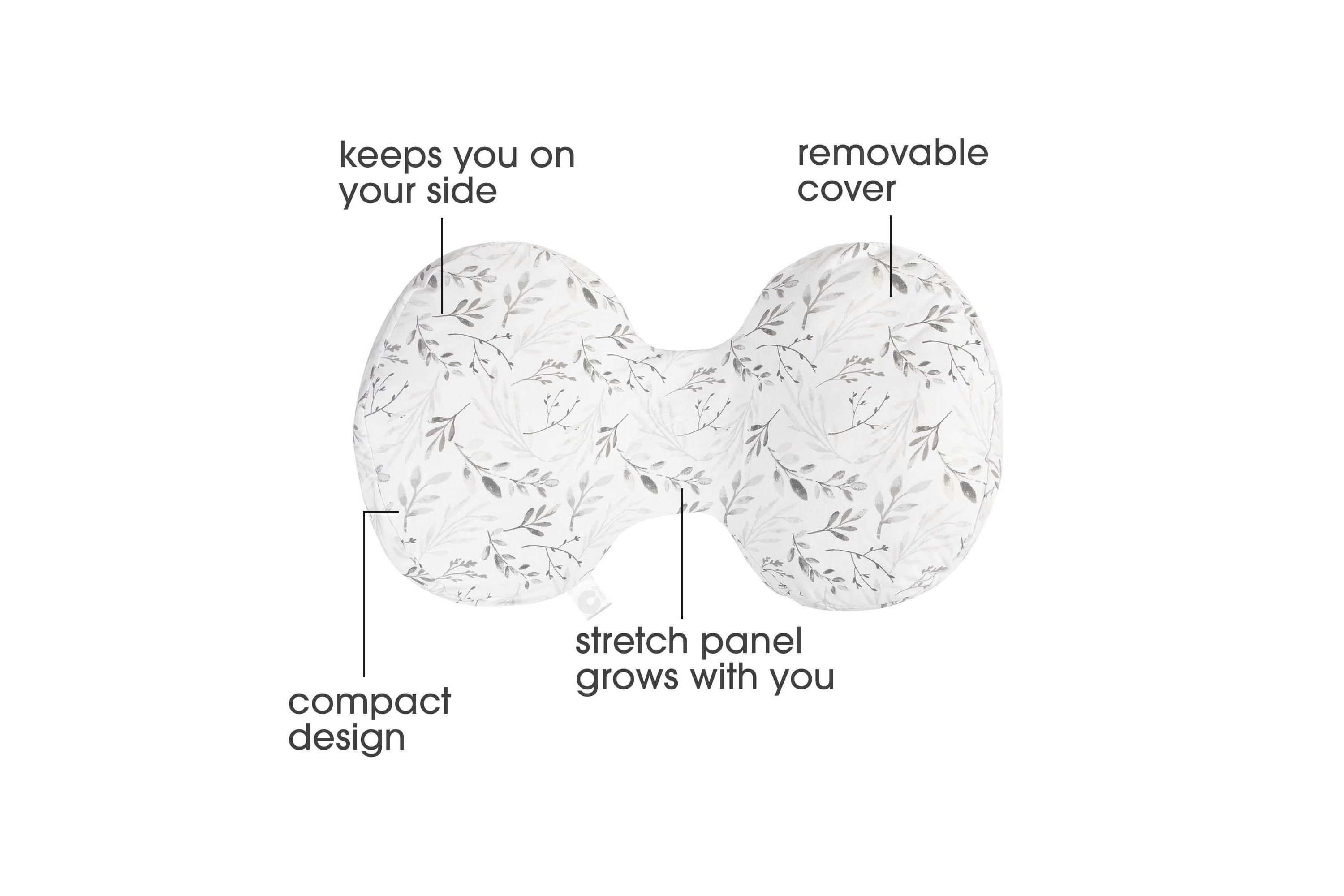 Boppy Side Sleeper Pregnancy Pillow Gray Falling Leaves