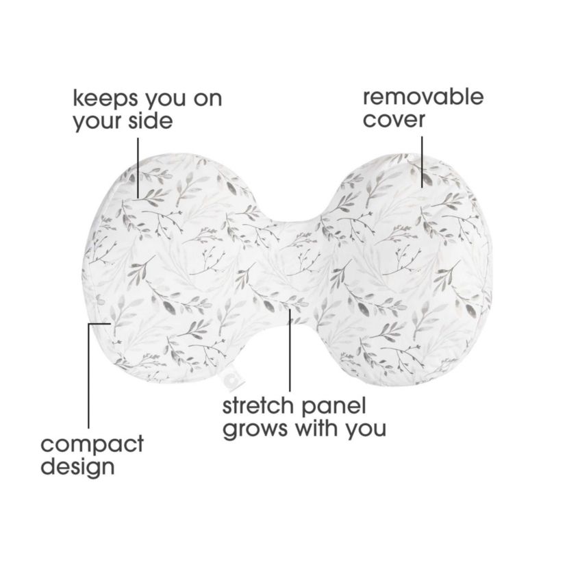 Boppy Side Sleeper Pregnancy Pillow Gray Falling Leaves