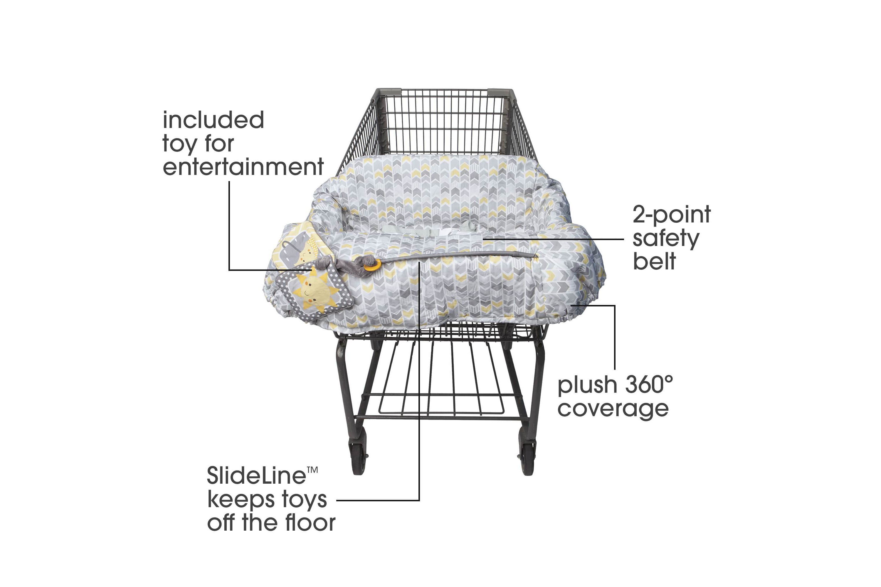 Boppy Shopping Cart Cover Sunshine Gray