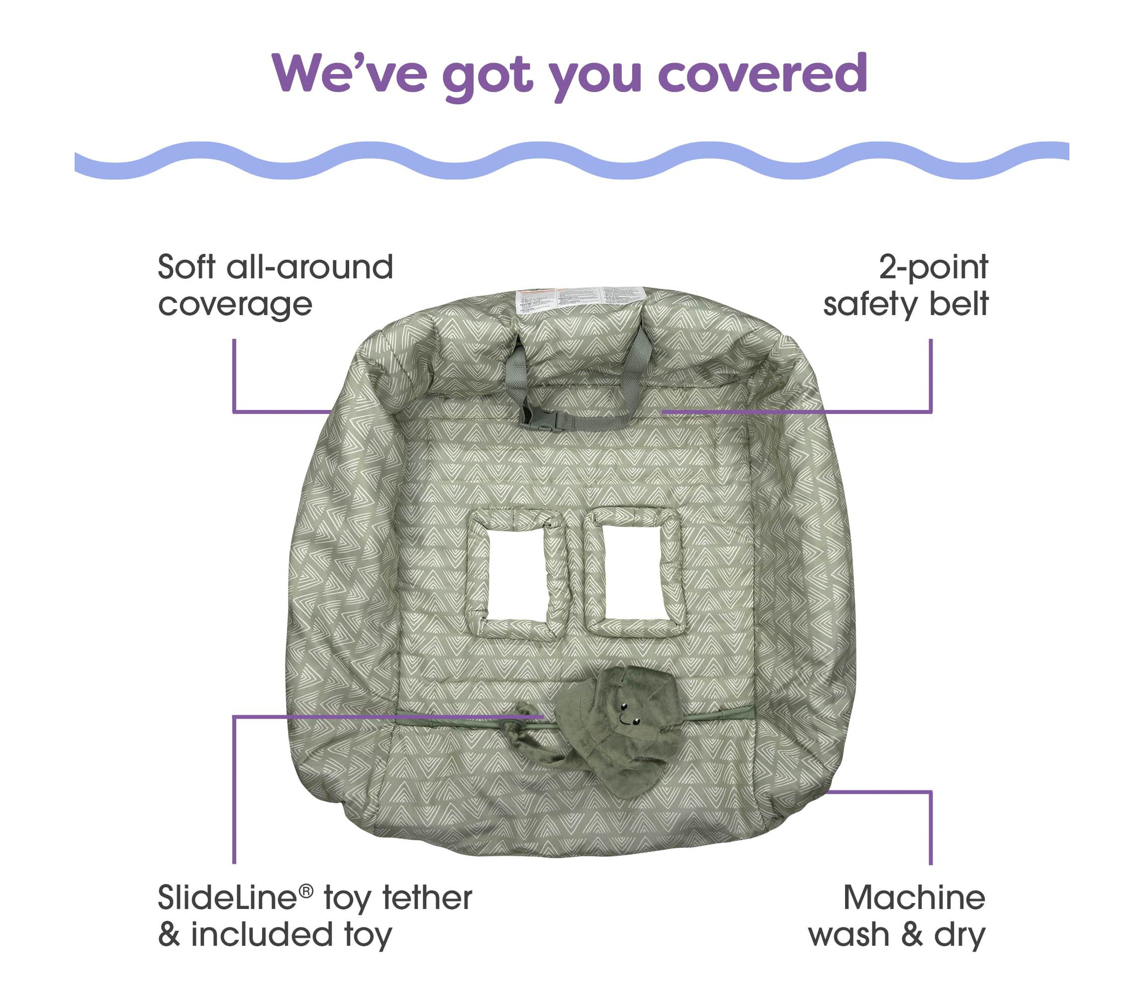 Boppy Shopping Cart Cover Happy Green Leaf