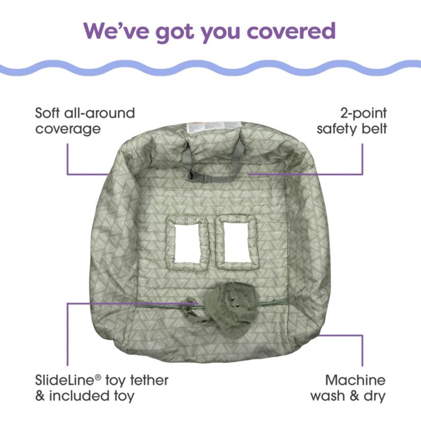 Boppy Shopping Cart Cover Happy Green Leaf
