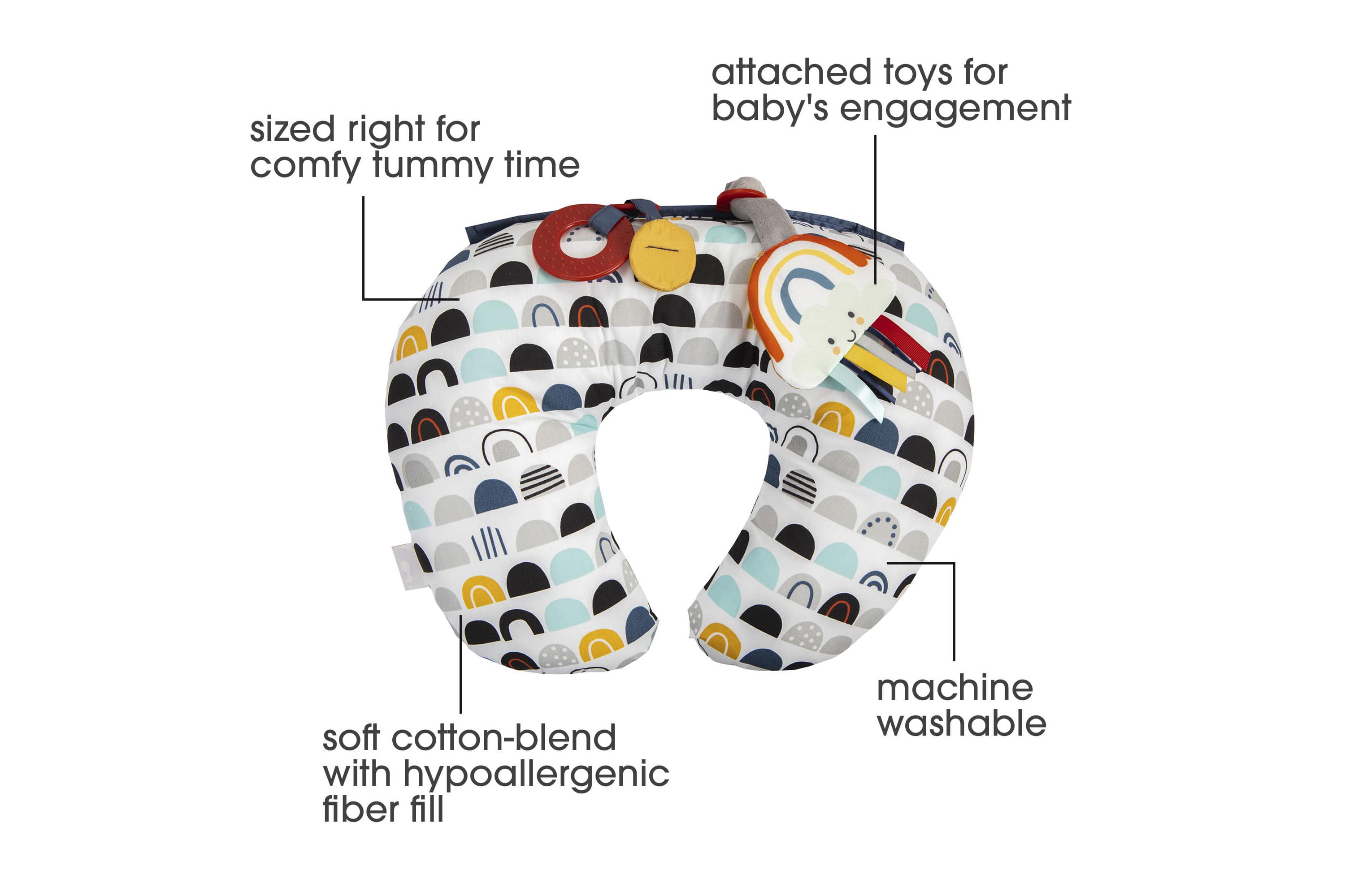 Boppy Tummy Time Prop Pillow Black & White Rainbows