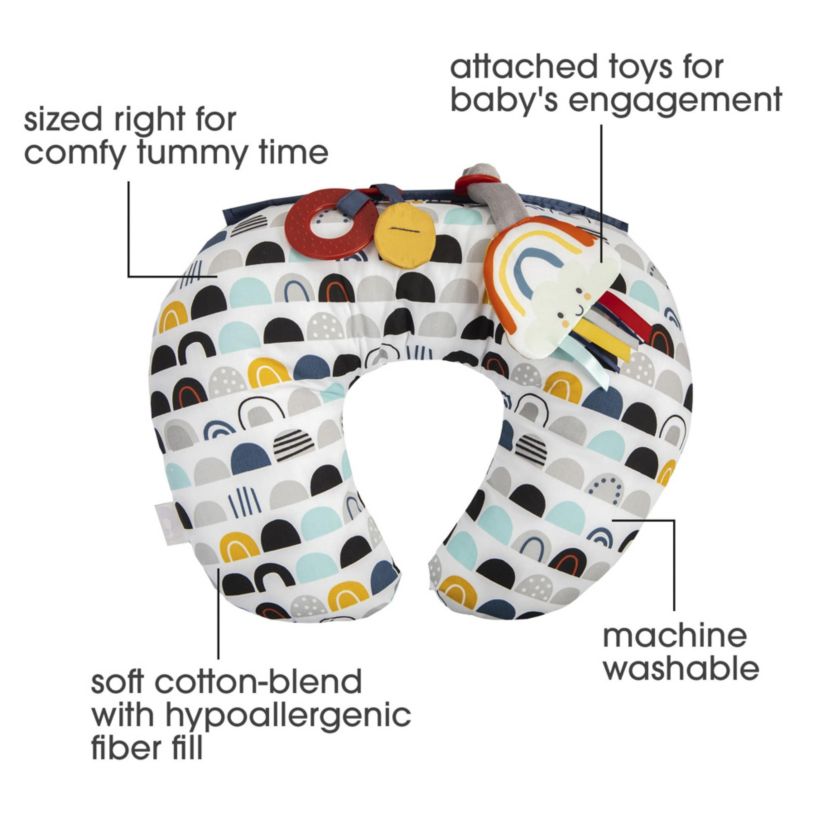 Boppy Tummy Time Prop Pillow Black & White Rainbows