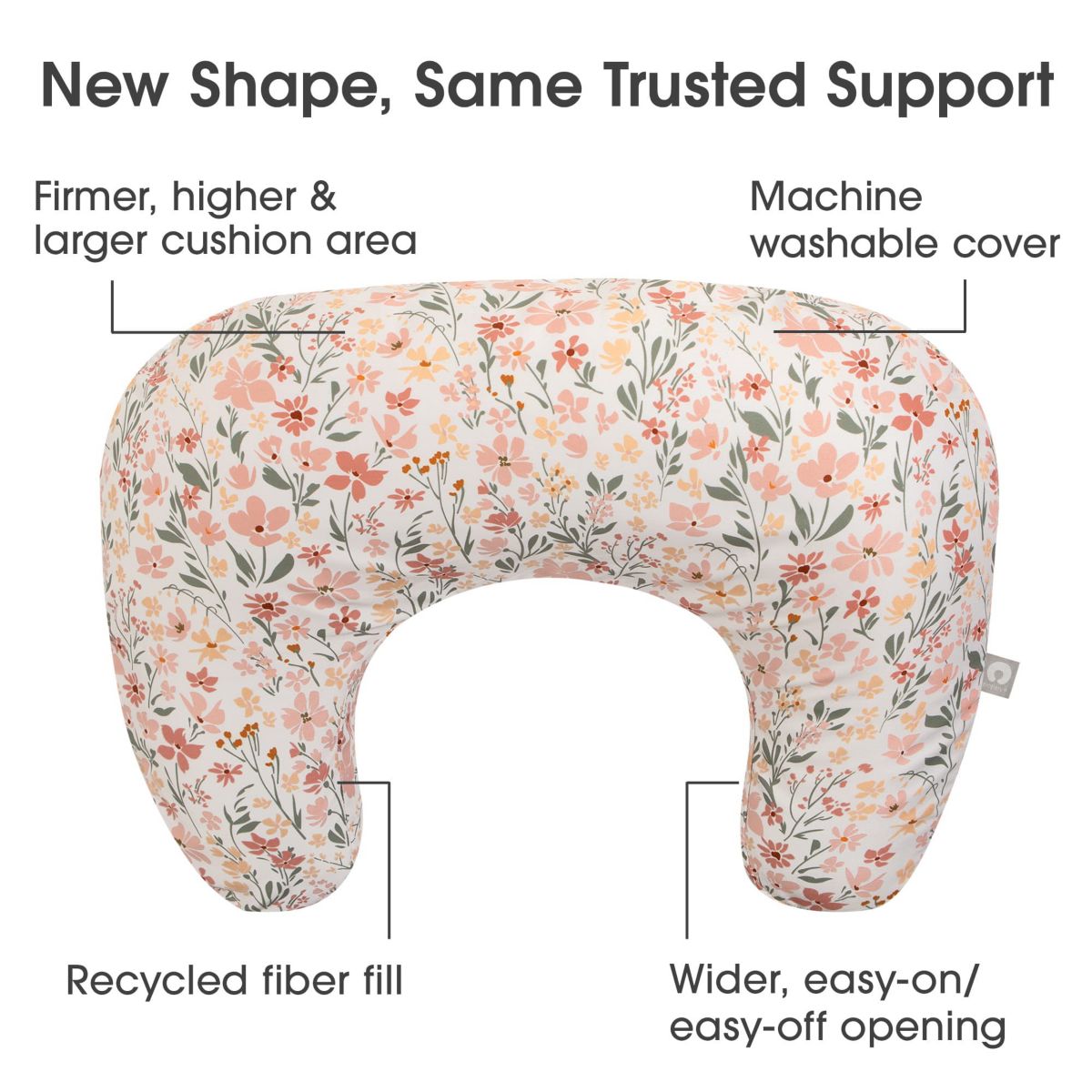 Boppy New Nursing Pillow Pink Field Flowers
