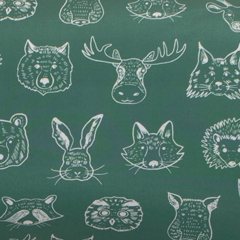Boppy New Nursing Pillow Green Forest Animal Sketches