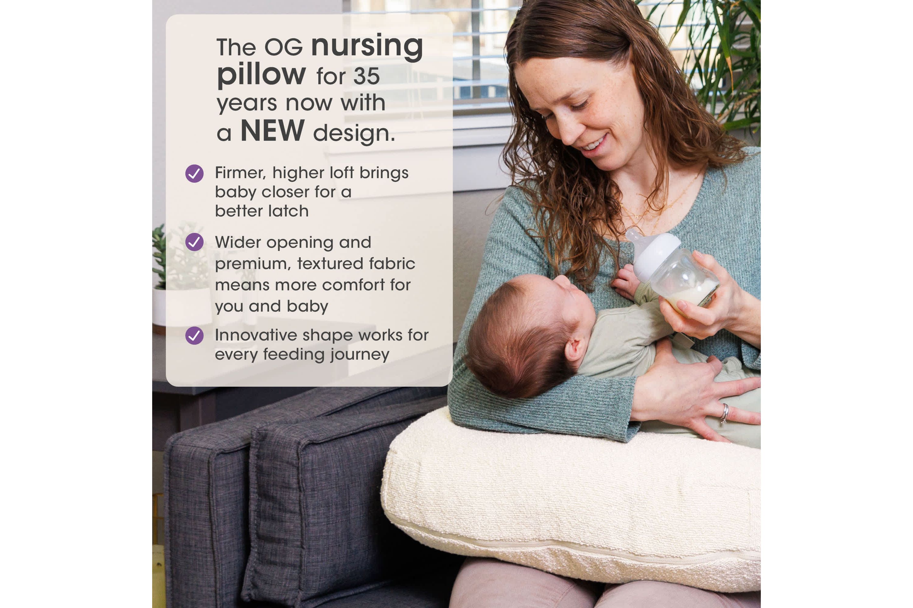 Boppy New Luxe Nursing Pillow Oatmeal Boucle