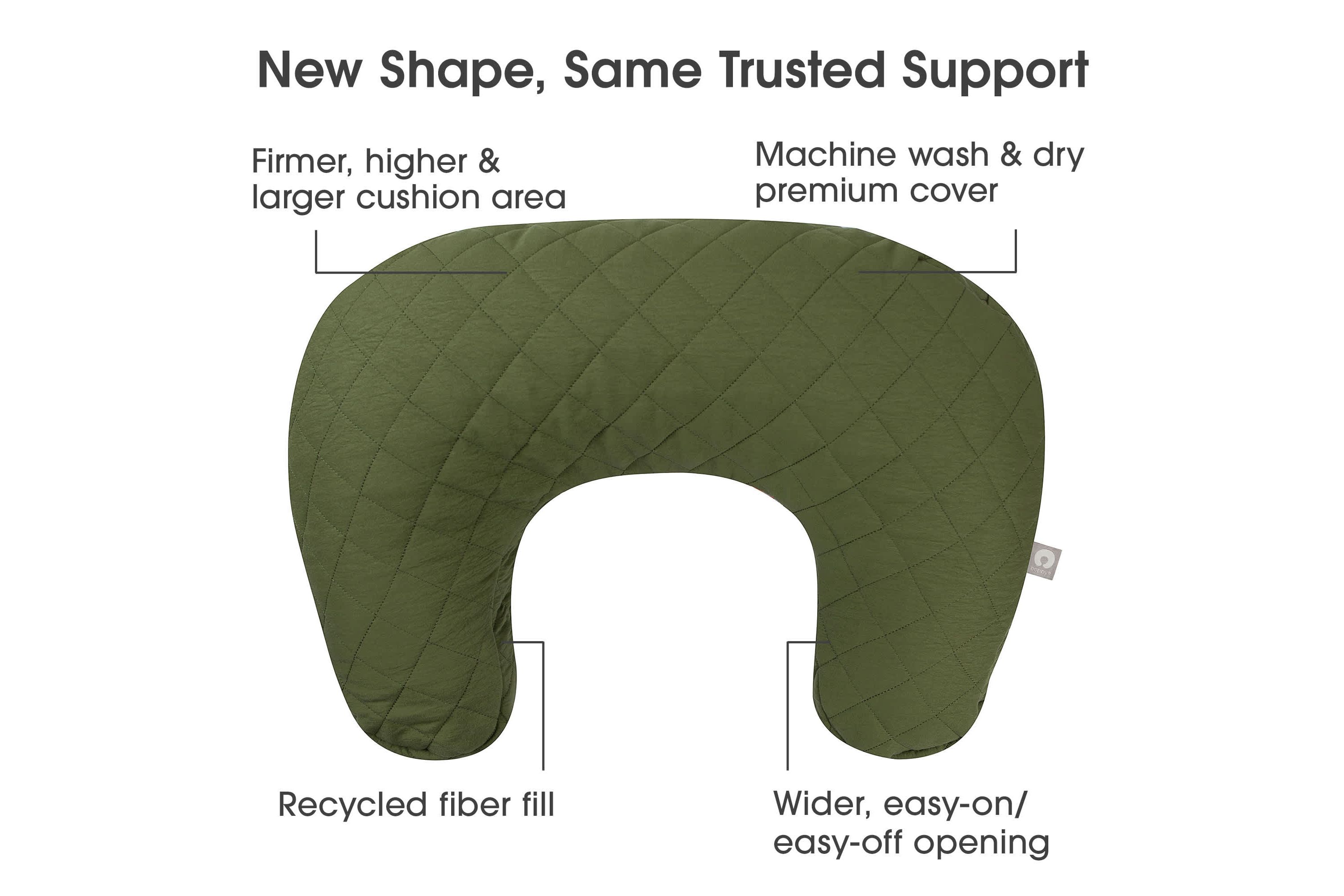 Boppy New Luxe Nursing Pillow Quilted Moss