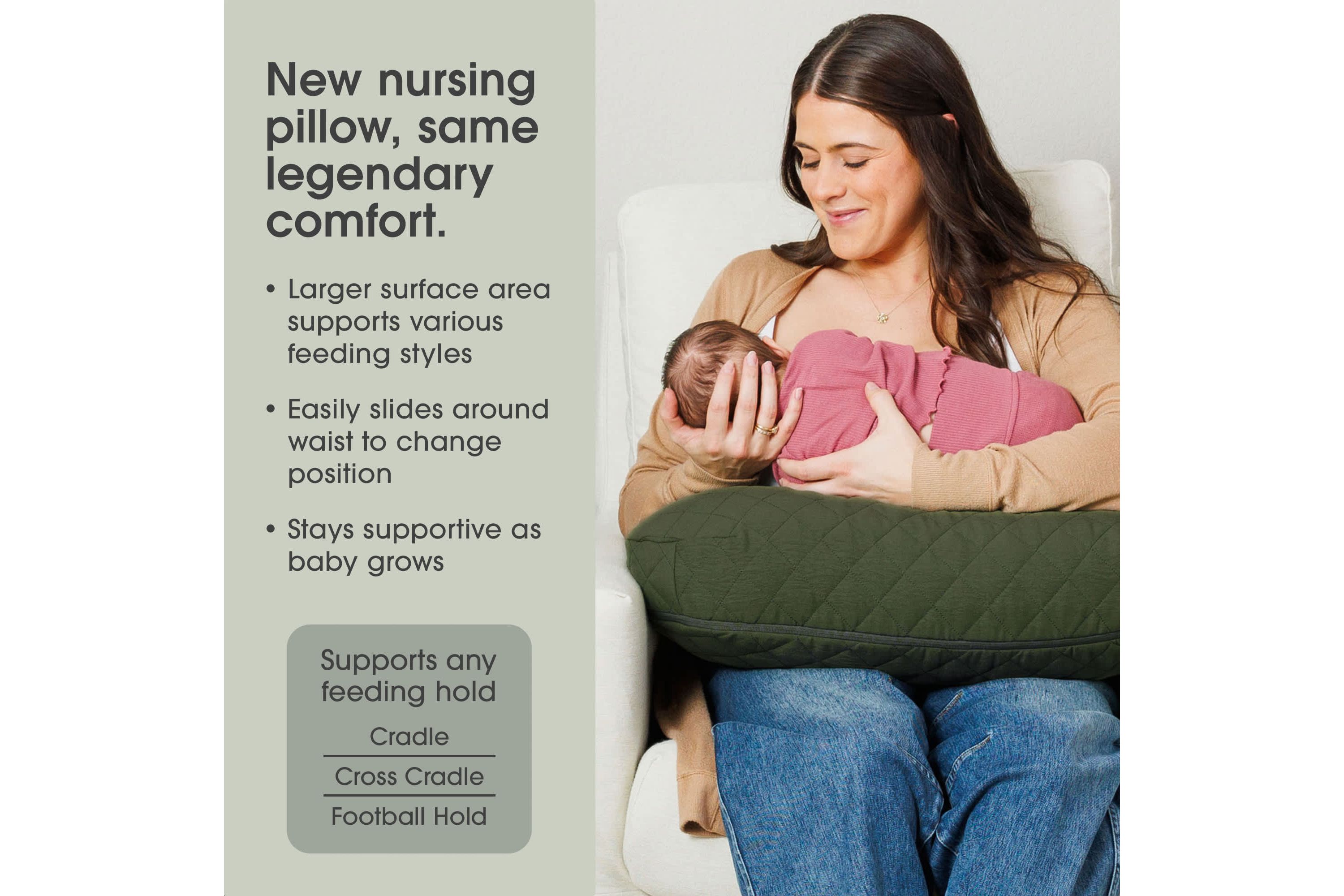Boppy New Luxe Nursing Pillow Quilted Moss