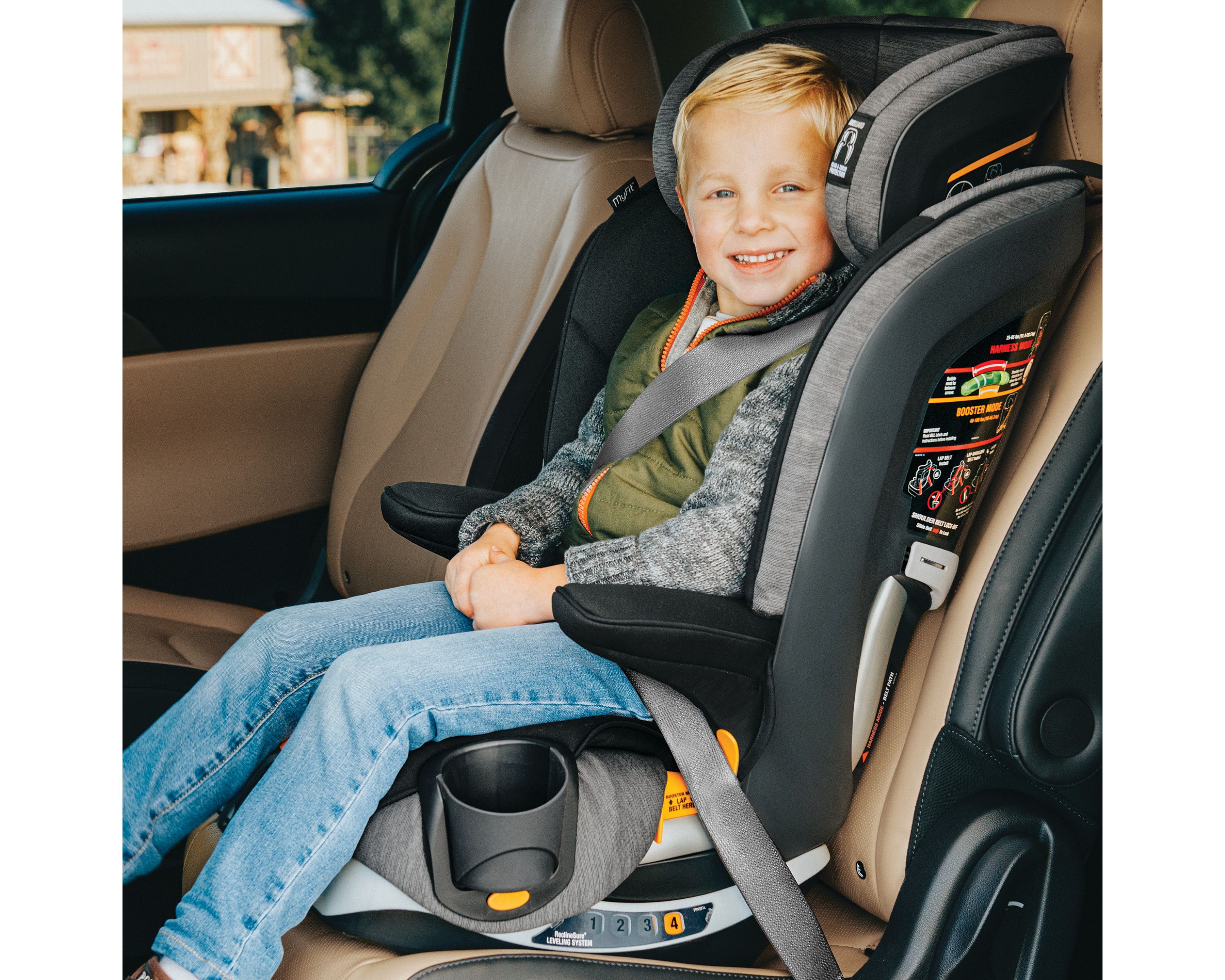 MyFit ClearTex Harness + Booster Car Seat Shadow