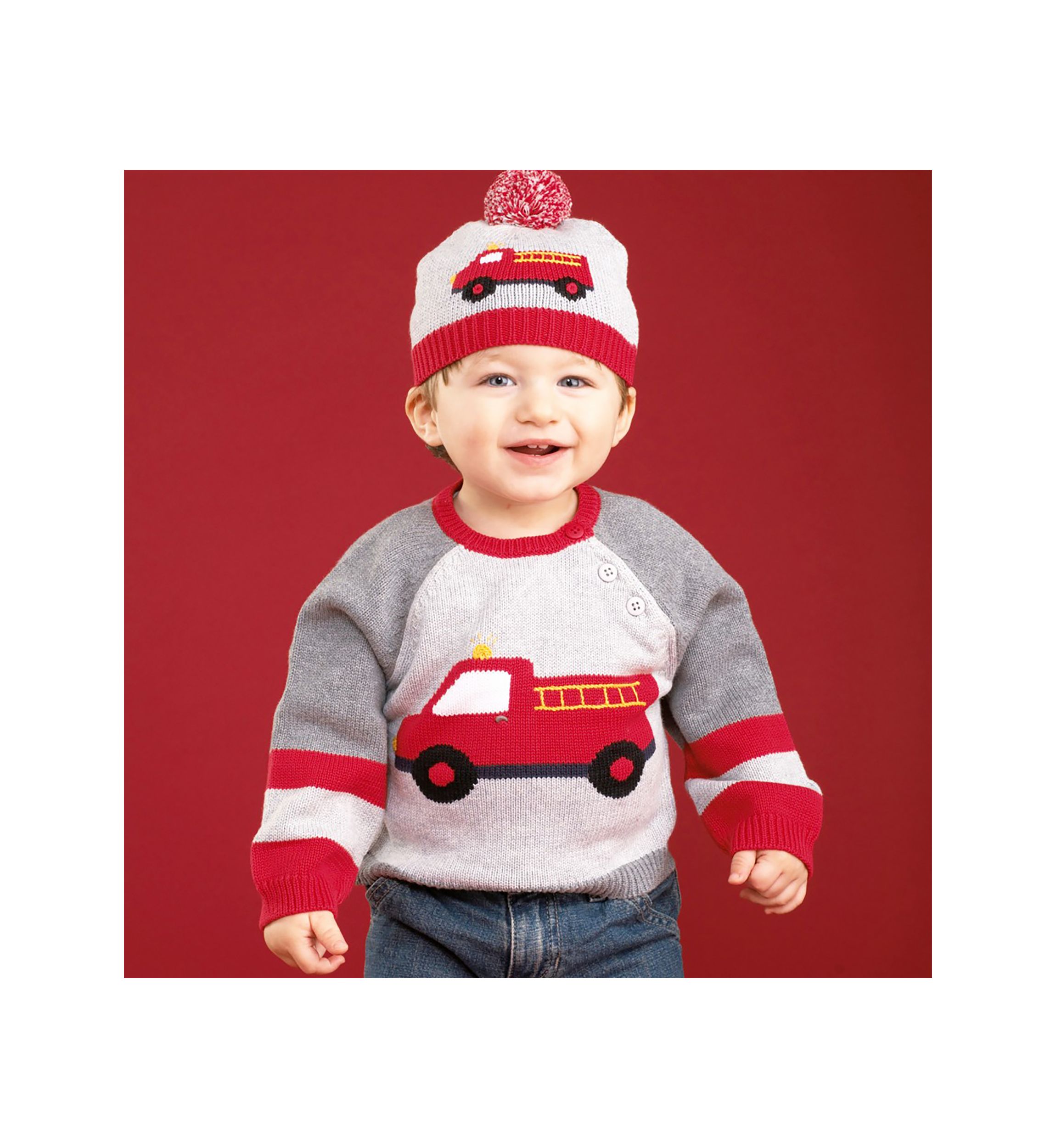 Baby Boys Firetruck Sweater
