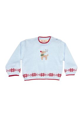 Baby Boys Reindeer Appliqué Sweater