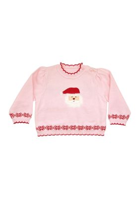 Baby Girls Santa Appliqué Sweater